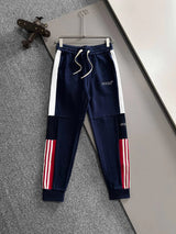Gucci Sweatpants Clover logo Embroidered Three-Stripes Patchwork Design Jogger Sweatpants Autumn Unisex Long Pants Drawstring Winter Loose Plus Size Casual Pants High Waist Color Block