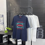 Gucci T-shirt Classic logo Square Frame Letter Print logo round Neck Short Sleeve25ss New pure cotton T Unisex T-Shirt OS Loose Fit Base Shirt Top Half Sleeve T-Shirt