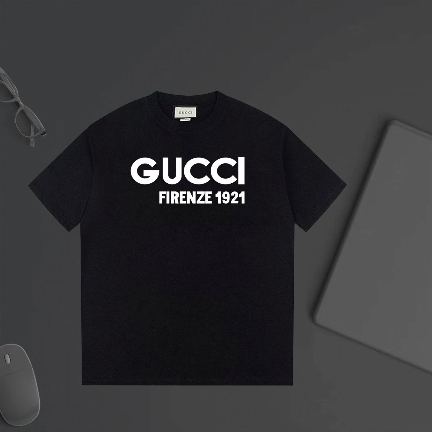Gucci T-shirt Chest Letter Print logo round Neck Short Sleeve25ss New Pure Cotton Unisex Style T Casual T-Shirt Base Layer Shirt OS Loose Fit Half Sleeve Top Plus Size