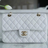 Chanel Women's Bag Top version 【Genuine Goods Leather】CF Original Caviar Ball Grain Cowhide Particles Full Classic CF Small Size23cm Black Gold Black Silver CF Flap Bag Pairs Clog Original Sheepskin Mouth Cover Chain Bag1117CF23cm