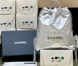 Chanel Women's Bag Top version 【Original Leather Surrogate Shopping】2022New bag22bag Backpack22No. Garbage Bag Backpack22bag Shoulder Bag Hand-Carrying Bag Backpack Shoulder Bag Women's Bag As3313AS3859