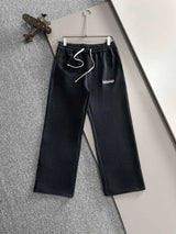 Balenciaga Sweatpants Embroidery logo Washed Tie-Dye Straight-Leg Sweatpants Sports Pants Autumn Unisex Long Pants Drawstring Winter Loose Plus Size Casual Pants High Waist Color Block