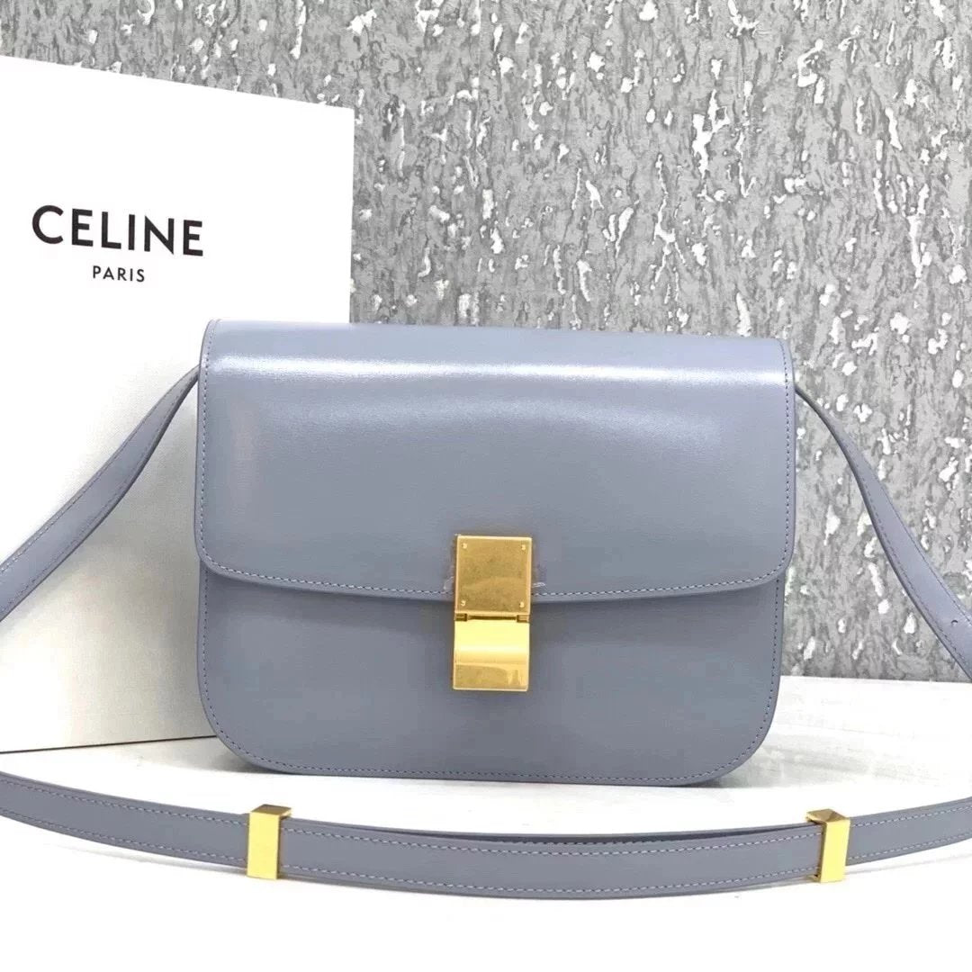 Celine women's bag Top version 【Original Surrogate Shopping Grade】Classic ClassicBox Package Square Bag Stewardess Bag TRIOMPHE Arc De Triomphe box Bag Flap Bag Shoulder Bag Messenger Bag New Women's Bag Teen18.5cm Small Size192532Medium24cm88007