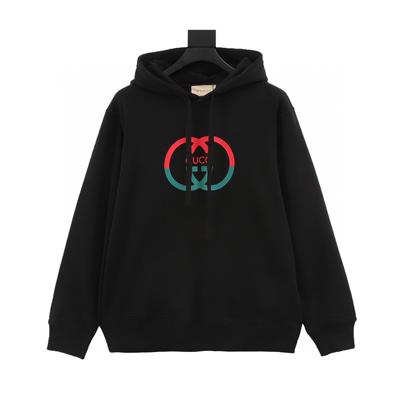 Gucci Hoodie Classic Red Green Printed Sweater for Men and Women