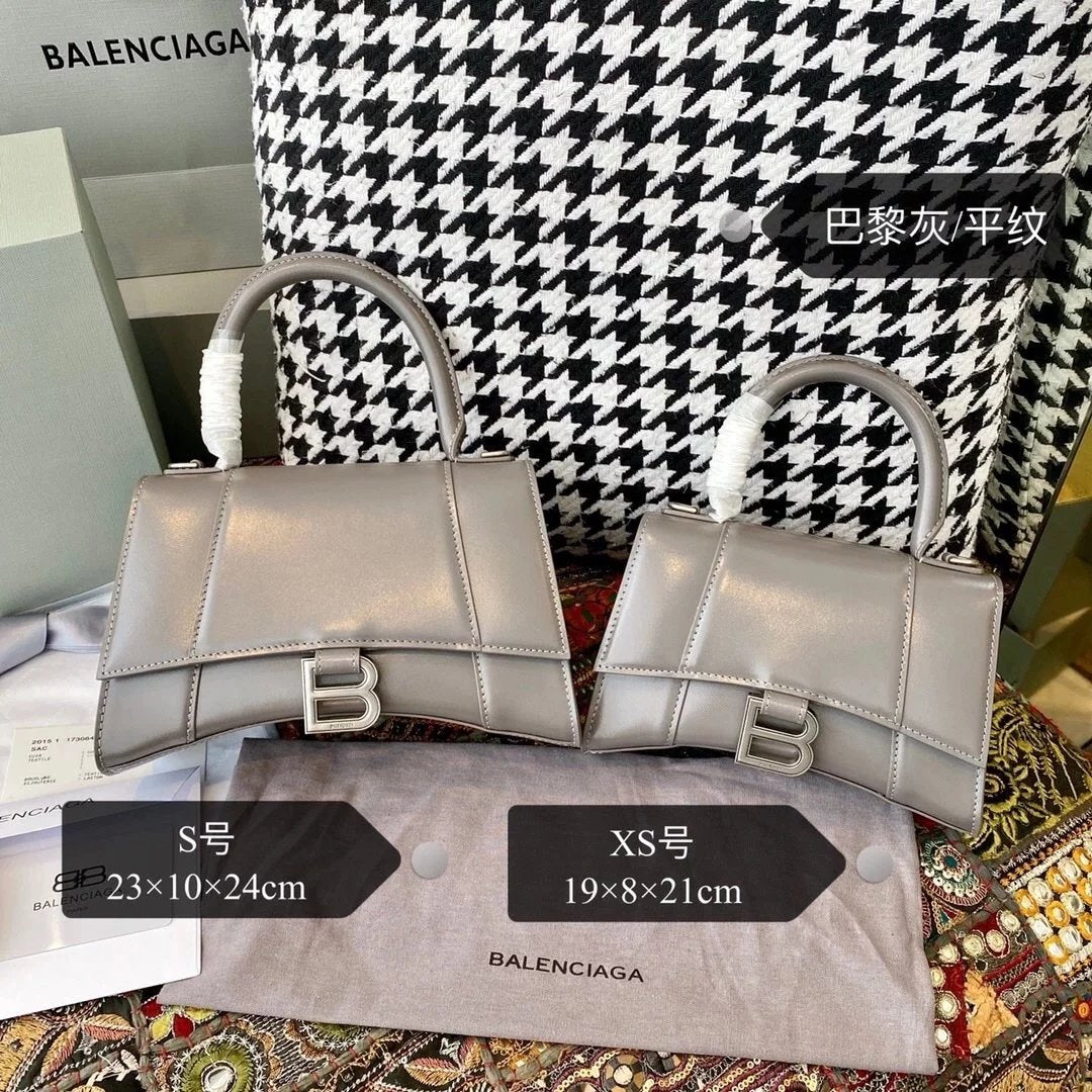 Balenciaga Bag Top version 【Level Surrogate Shopping】Hourglass Bag ahourglass Hourglass Bag Crocodile Leather Litchi Grain Cowhide XS No. S Women's Crossbody Bag