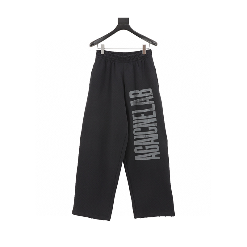 Balenciaga Sweatpants Anti-Letter Distressed Trousers for Men and Women