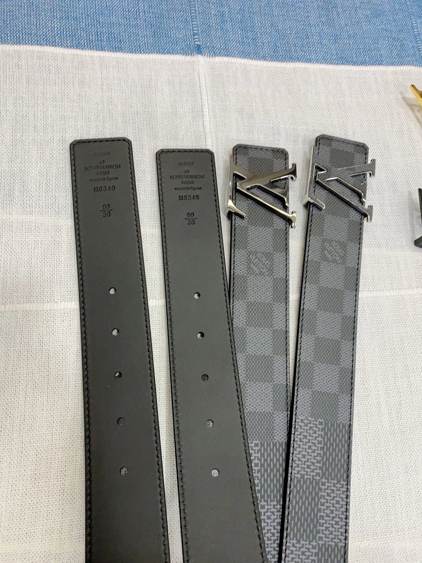 Louis Vuitton LV Belt Top version 【Counter Quality】The Most New Belt4.0cm Men's Belt Metal Buckle Men's Leather Belt with Classic Presbyopic Checkered Belt with Genuine Goods Packaging in and out of the Counter No Problem Versatile Casual Fashion Formal D