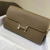Hermes women's bag Top version New Kangkang Women's Bag epsom Leather Palm Print ConstanceToGoWoc Shoulder Crossbody Handbag Clutch Long Long Purse Wallet Dinner Bag