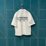 Louis Vuitton LV Shirt Back New Bridge Seine Embroidery logo Shijia Turn-down Collar Short Sleeve Shirt Unisex Versatile Business Casual Slim Fit Jacket