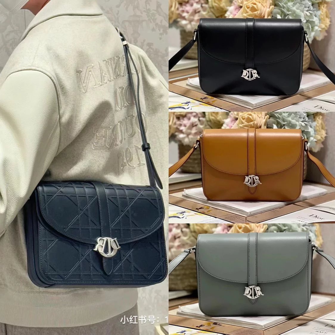 Dior Women's Bag Top version 【Original Version】Men24Spring and Summer Series Men's Messenger Bag Men's Cowhide Genuine Leather Bag Messenger Bag Men's Messenger Bag Shoulder Bag