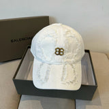Balenciaga Hat Ripped Double B Letters logo Baseball Cap Sunshade Sun Protection Duckbill Cap Unisex Couple Style Large Head Circumference Slimming Face Curved Brim Versatile Sports Hat