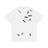 Dior T-shirt Painted Butterfly Letters logo round Neck Short Sleeve25ss New pure cotton T Unisex T-Shirt OS Loose Fit Base Shirt Top Half Sleeve T-Shirt