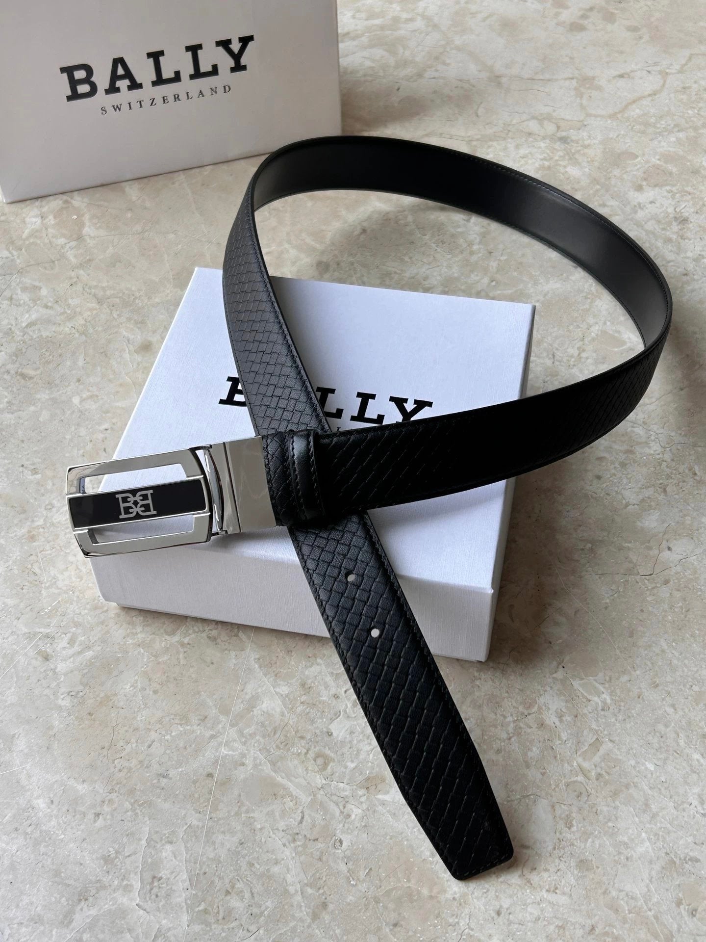 Bally Belt Top version Original Single Belt Counter New Men's Double-Sided Casual Business Belt Wide3.4cm Double-Sided Head Layer Cowhide Belt First Layer Cow Leather Belt Men and Women Business Casual Belt Belt Men's Leather Belt