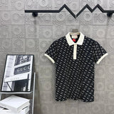 Gucci T-shirt Full Body Double G Small LOGO Printing POLO Shirt Lapel Short Sleeve25ss New Unisex Summer Short Sleeve OS Loose T Business Half Sleeve Shirt Plus Size T-Shirt