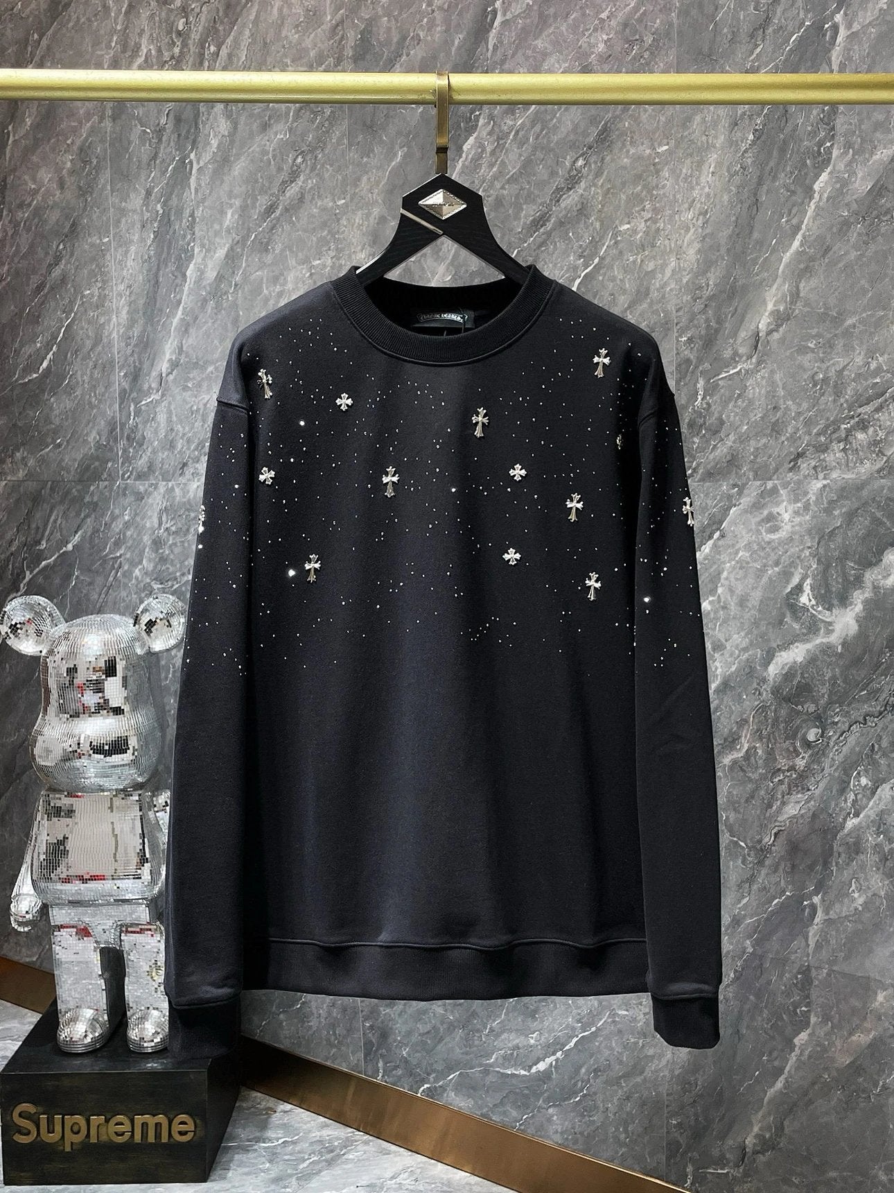 Chrome Hearts Hoodie Top Version Counter Same Style Loose Pullover Top Men's Cotton Sports Casual Fashion Brand Women's round Neck Sweater