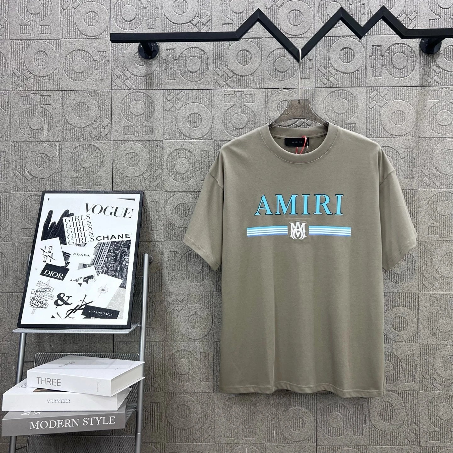 Amiri T-shirt Classic Letter Print on the Chest logo round Neck Short Sleeve25ss New pure cotton T Unisex T-Shirt OS Loose Fit Base Shirt G Home Top Half Sleeve T-Shirt