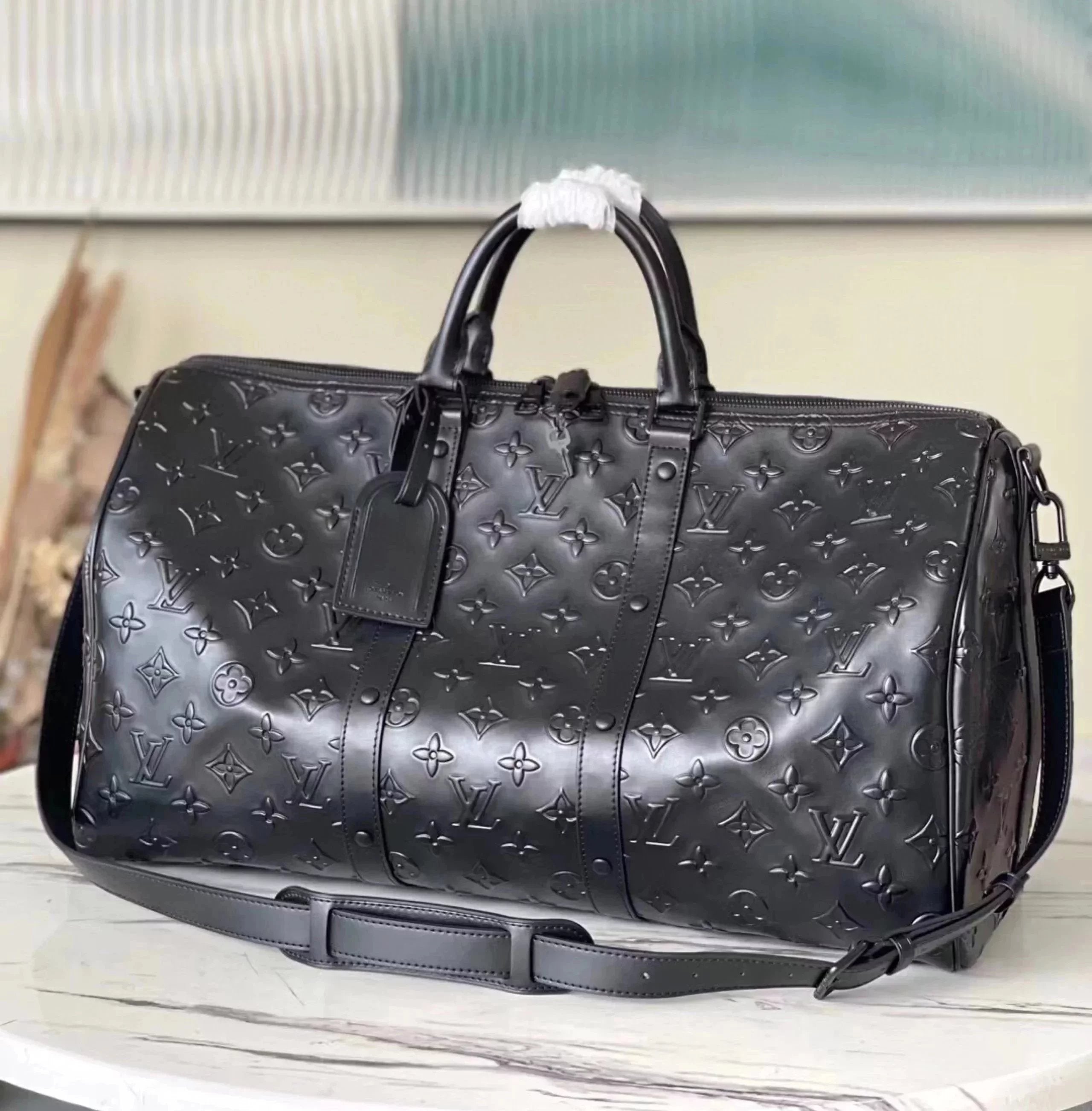 Louis Vuitton LV Travel Bag Top version 【Level Surrogate Shopping】KEEPALLBANDOULIèRE50Men's Travel Bag Travel Bag Luggage Bag Luggage Bag Shoulder Messenger Handbag M57963Green