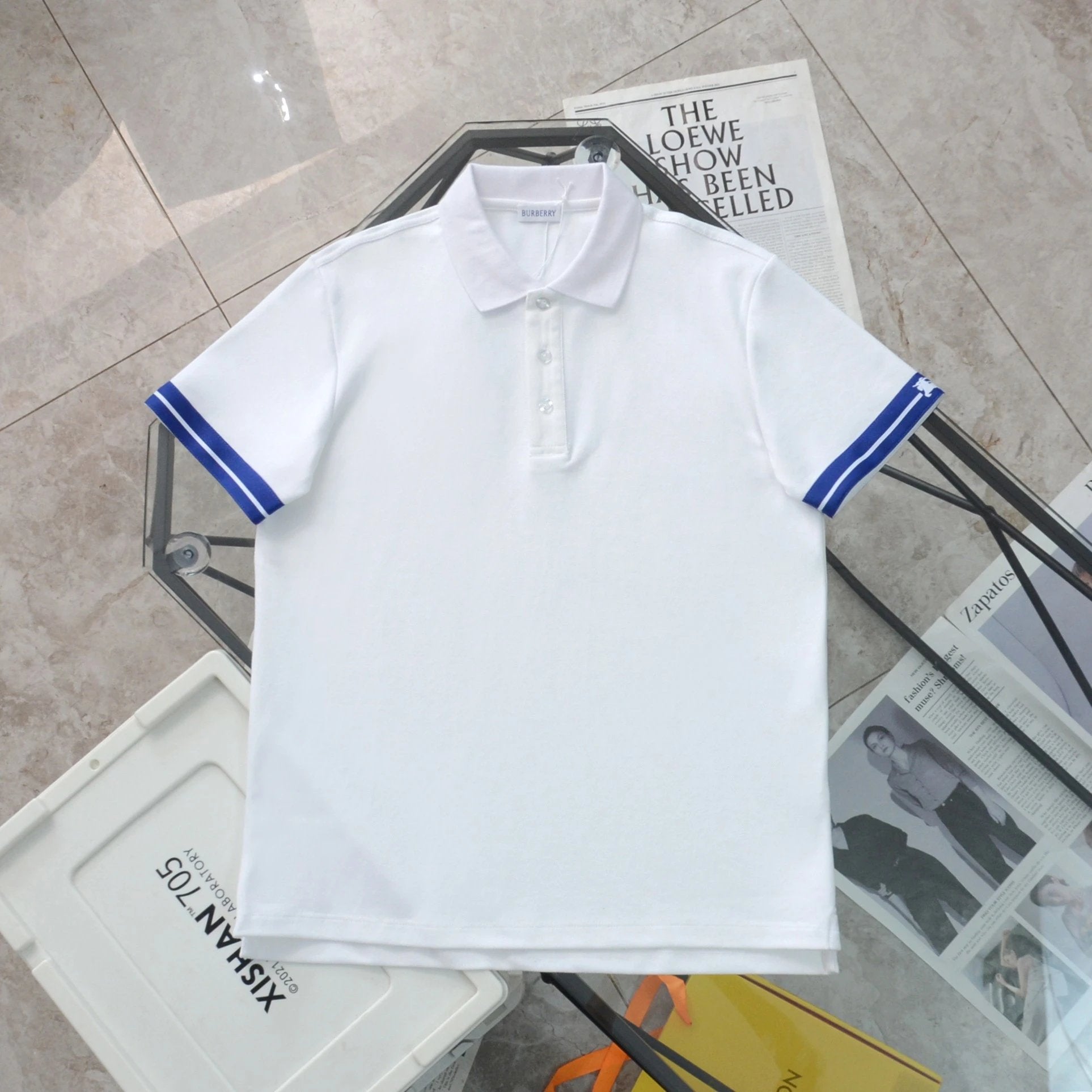 Burberry T-shirt Cuff logo Embroidery POLO Shirt Lapel Short Sleeve25ss New Unisex Summer Short Sleeve OS Loose T Business Half Sleeve Shirt Plus Size T-Shirt