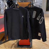 Nike Men's Winter New Sports Casual round Neck Pullover Sweater Fleece-lined Warm and Loose Long Sleeve