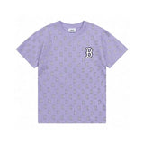 MLB T-shirt Top Version&Men and Women T T-shirt Retro Presbyopic Full Printed Short Sleeve Couple Sports Loose Casual Embroidery Half Sleeve T-shirt Fashion