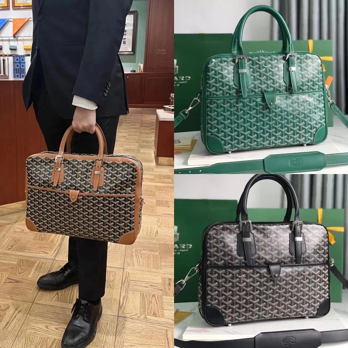 Goyard Bag Top version 【Original Leather Surrogate Shopping Edition】New Product Ambassadmessagebag Small Size Briefcase Men's Handbag Tote Bag Briefcase Business Trip File Bag Men's Bag New Men's Business Casual Briefcase Computer Bag