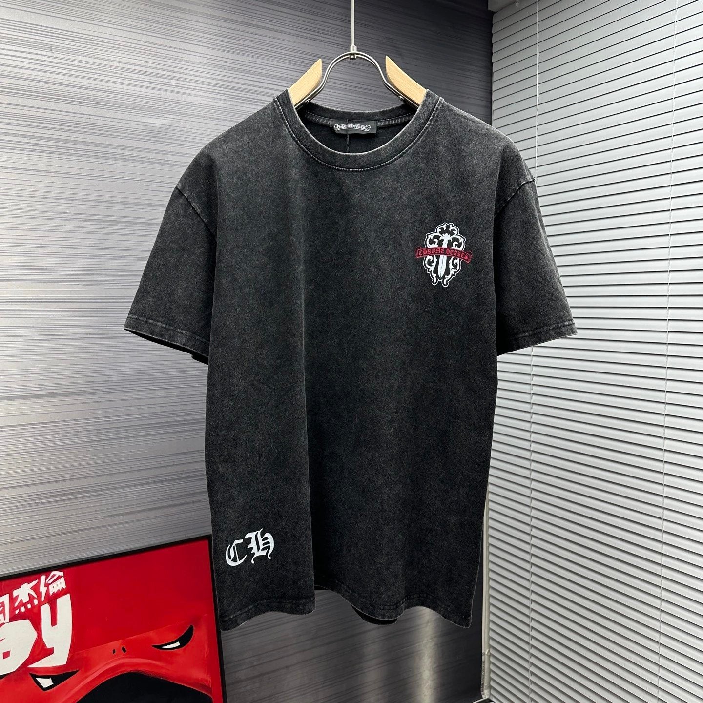 Chrome Hearts T-shirt Sanskrit Sword Pattern Print logo round Neck Short Sleeve25ss New Pure Cotton Unisex Style T T-shirt OS Loose Fit Base Shirt Top Half Sleeve T-Shirt