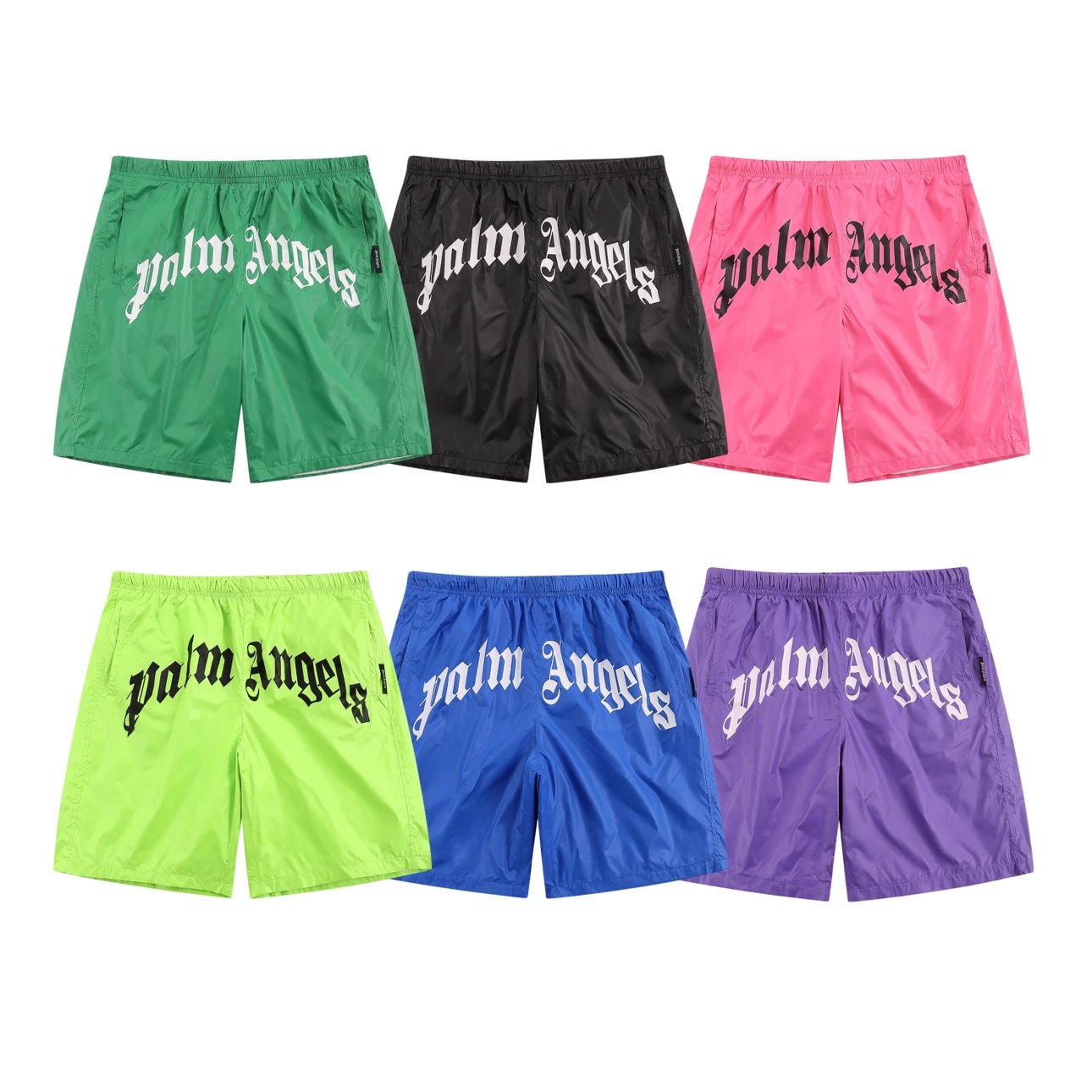 Palm Angels Shorts Top Version Letter logo Printed Shorts Casual Beach Pants Sports Five Points