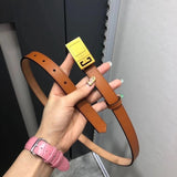 Givenchy Belt Top version New Women's Leather Belt First Layer Cowhide Trendy All-Matching2.0Narrow Belt Thin