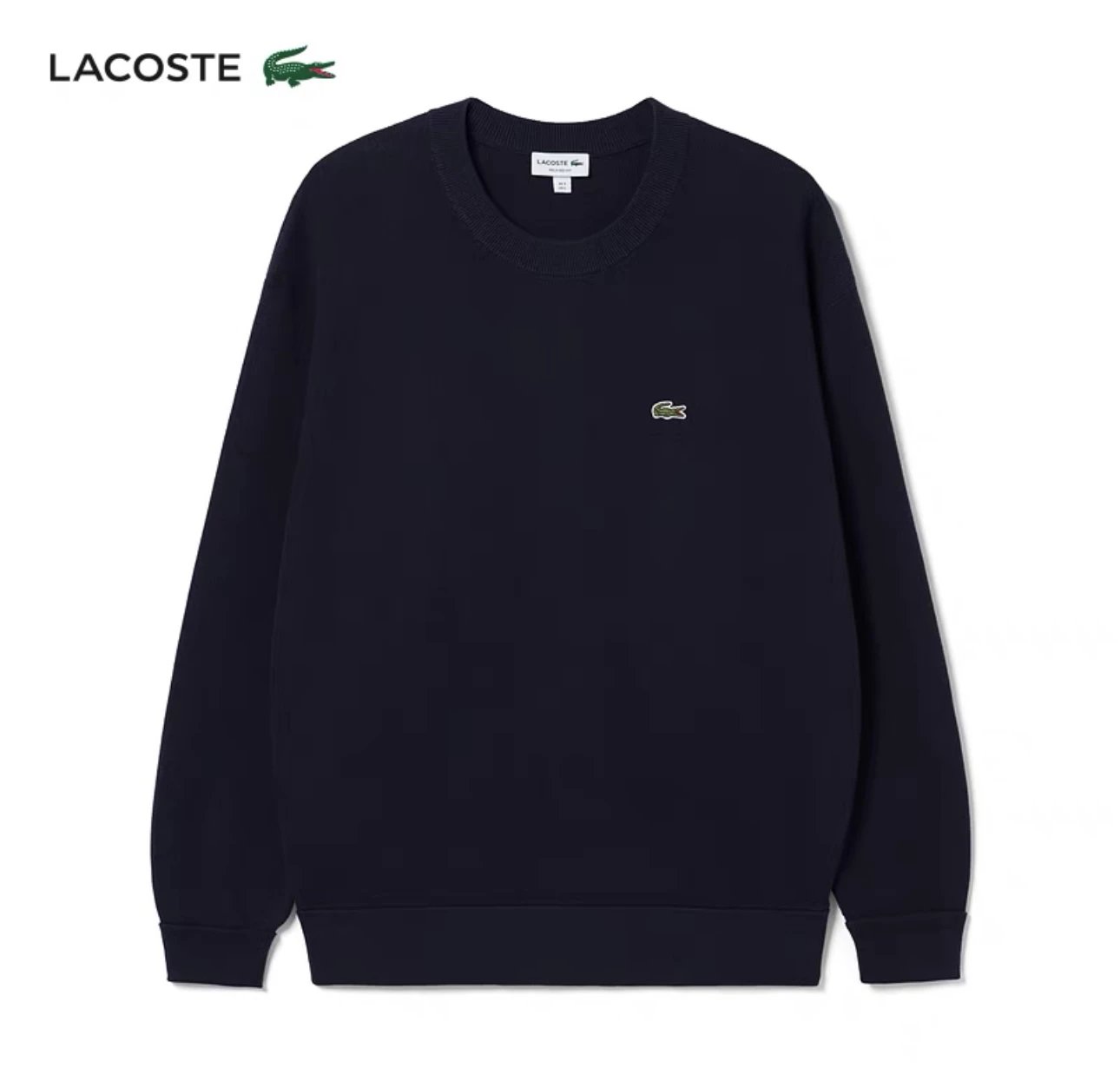 Lacoste Hoodie Top Version Men's Casual Fashion Solid Color round-Neck Pullover