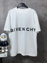Givenchy T-shirt 3D Letter Embroidery on the Back logo round Neck Short Sleeve25ss New Pure Cotton Unisex Style T T-shirt OS Loose Fit Base Shirt Top Half Sleeve T-Shirt