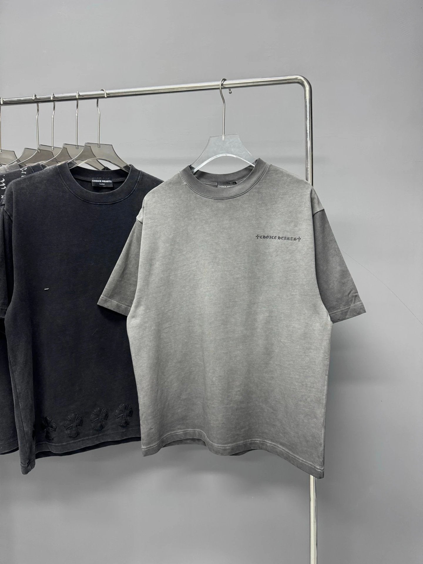 Chrome Hearts T-shirt Heavy Craft Distressed Foam Print logo round Neck Short Sleeve25ss New pure cotton T Unisex T-Shirt OS Loose Fit Base Shirt Top Half Sleeve T-Shirt