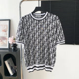 Dior T-shirt Alphabet Jacquard logo round Neck Short Sleeve25ss New Pure Cotton Unisex Style T T-shirt OS Loose Fit Base Shirt Half Sleeve T-Shirt Top Half Sleeve