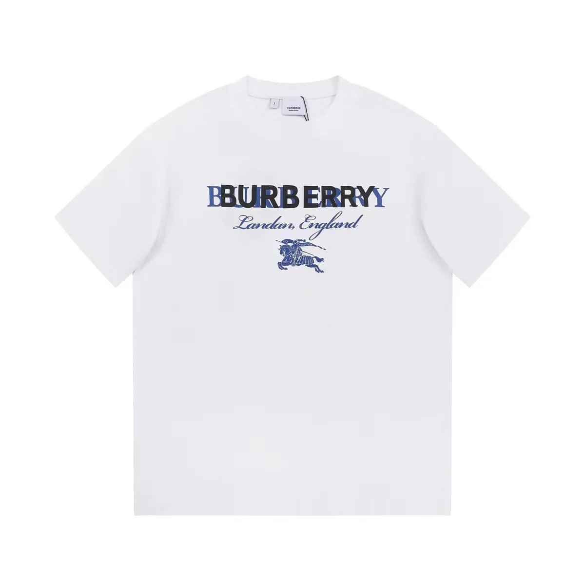Burberry T-shirt Chest Letter Print logo round Neck Short Sleeve25ss New Pure Cotton Unisex Style T T-shirt OS Loose Fit Base Shirt Top Half Sleeve T-Shirt