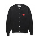 Rei Kawakubo Sweater Top Version Fashion Brand Ling Women's round Neck Love Couple Coat Cardigan Heart Knitted Woolen Sweater play Sweater