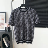 Dior T-shirt Alphabet Jacquard logo round Neck Short Sleeve25ss New Pure Cotton Unisex Style T T-shirt OS Loose Fit Base Shirt Half Sleeve T-Shirt Top Half Sleeve