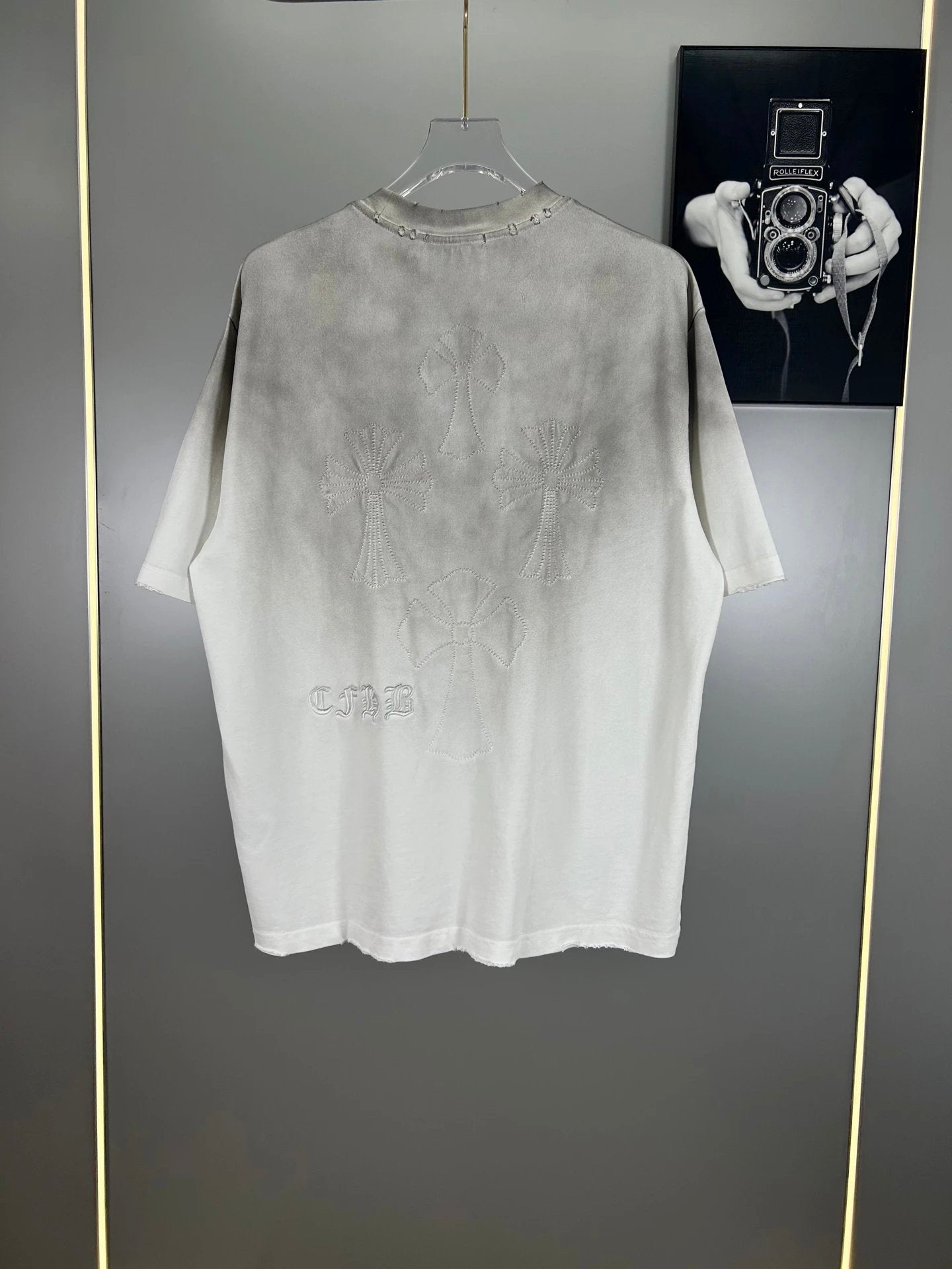 Chrome Hearts T-shirt logo round Neck Short Sleeve25ss New Pure Cotton Unisex Style T Casual T-Shirt Base Layer Shirt OS Loose Fit Half Sleeve Top Plus Size