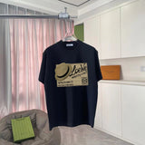 LOEWE T-shirt Chest Hat Pattern Print logo round Neck Short Sleeve25ss New Pure Cotton Unisex Style T T-shirt OS Loose Fit Base Shirt Half Sleeve T-Shirt Top Half Sleeve