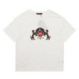 Louis Vuitton LV T-shirt Front Double Dog Logo Print logo round Neck Short Sleeve25ss New Pure Cotton Unisex Style T Casual T-Shirt Base Layer Shirt OS Loose Fit Half Sleeve Top Plus Size