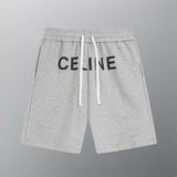 Celine Shorts Predecessor Brand Letter Print logo Five-point Shorts25ss New Drawstring Casual Summer Pants5Two-in-One Casual Sweatpants for Men and Women, Pure Cotton Joggers