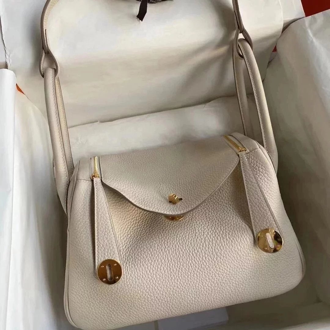 Hermes men's bag Top version 【H Handmade】2020Imported Calfskin Pure Hand Lindy Bag Doctor Bag Shoulder Handbag Medical Box Minilindy19cm26cm Women's Bag