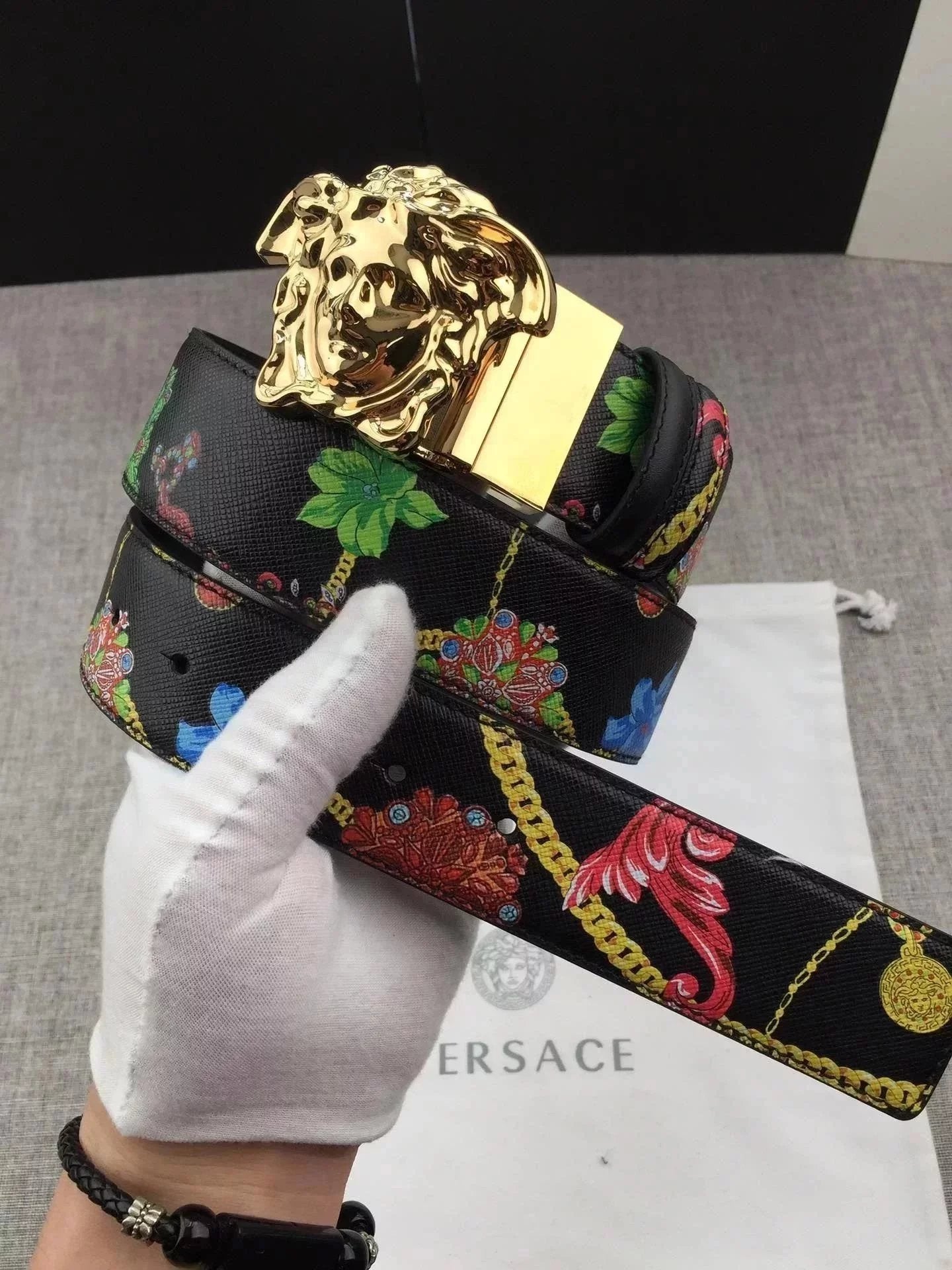 VERSACE Belt Top version Men's Leather Belt