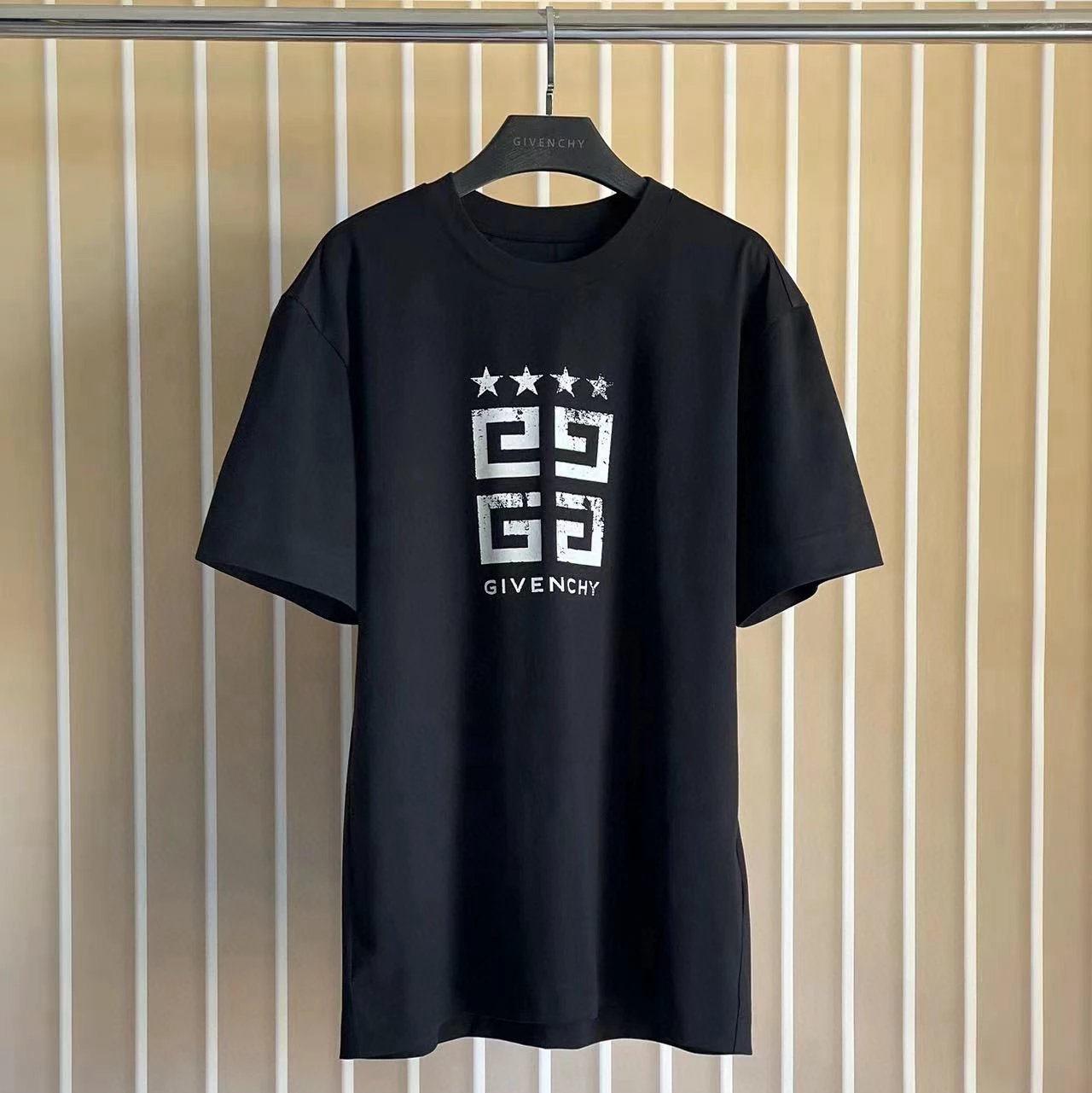 Givenchy T-shirt Top Version Counter Same Collection2Short Sleeve T T-shirt Summer Fashion Men's and Women's Same Mercerized Cotton Printing