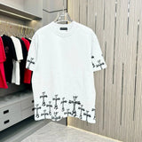 Chrome Hearts T-shirt Half-body Logo and Scattered Rhinestone Embellishments logo round Neck Short Sleeve25ss New pure cotton T Unisex T-Shirt OS Drop Shoulder Loose Fit Base Shirt Top T-Shirt Short Sleeve