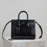 YSL Women's Bag Top version 【Super Original Leather】New File Holder Series sacdejour Tote Bag Crocodile Pattern Cowhide Portable Large Tote Tote Bag Yang Shulin SDJ File Holder Shopping Bag Women's Handbag Large Capacity Women's Bag Handbag