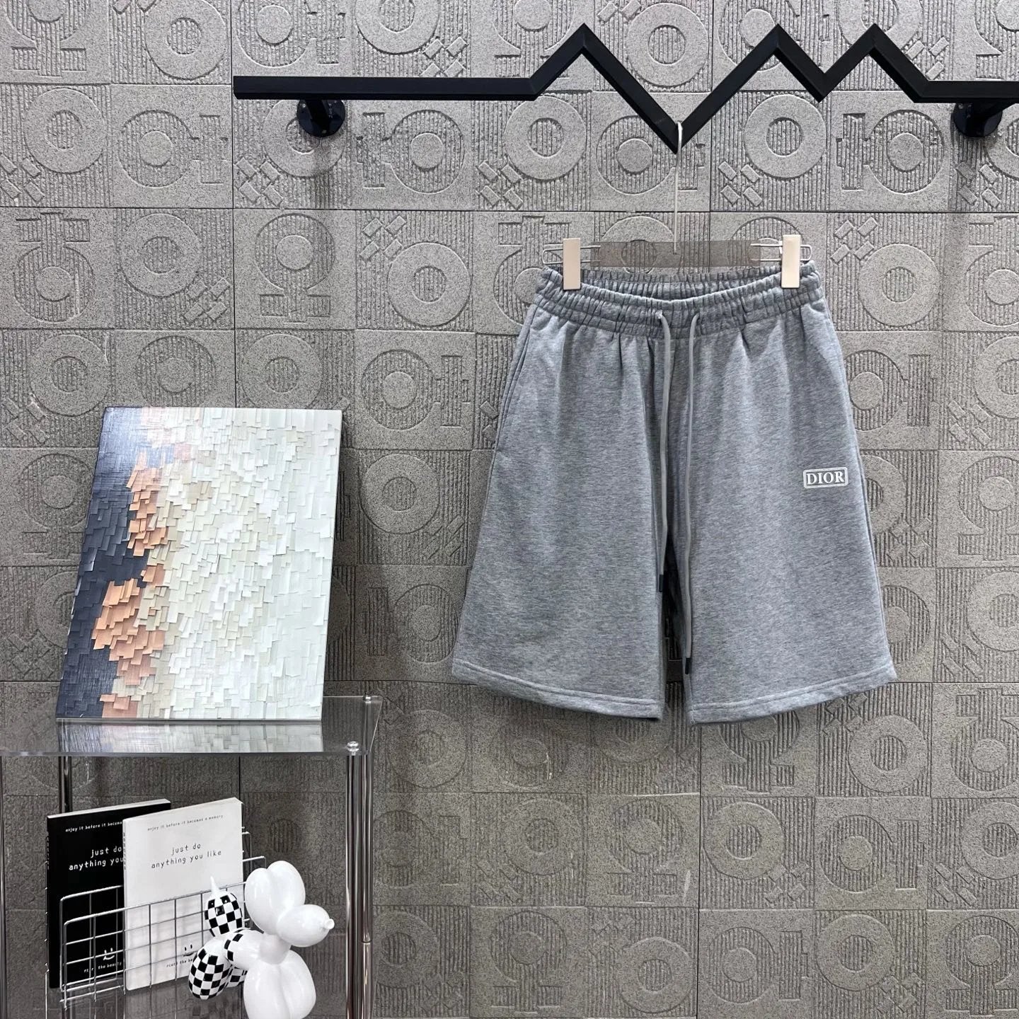 Dior shorts Front Body 3D Glue Letters logo Five-point Shorts25ss New Drawstring Casual Pants for Men and Women, Summer Style5Two-in-One Casual Sweatpants Pure Cotton Joggers