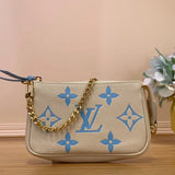 Louis Vuitton LV Women's Bag Top version Mid-Ancient Presbyopic Mahjong Bag Zipper Style Small Shoulder Bag Underarm Bag Coin Purse Hand Bag Handbag Shoulder Bag Messenger Bag Women's Bag Women's Bag M40712M82766M80349M58009New Purple Printing Matcha Gree