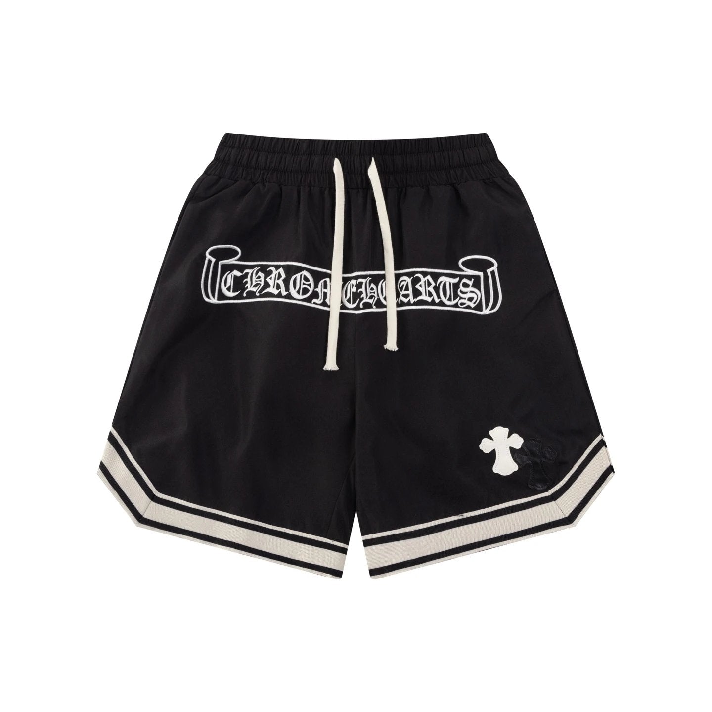 Chrome Hearts Shorts Front Body Sanskrit Letter Embroidery logo Five-point Shorts25ss New Drawstring Casual Pants for Men and Women, Summer Style5Two-in-One Casual Sweatpants Pure Cotton Joggers