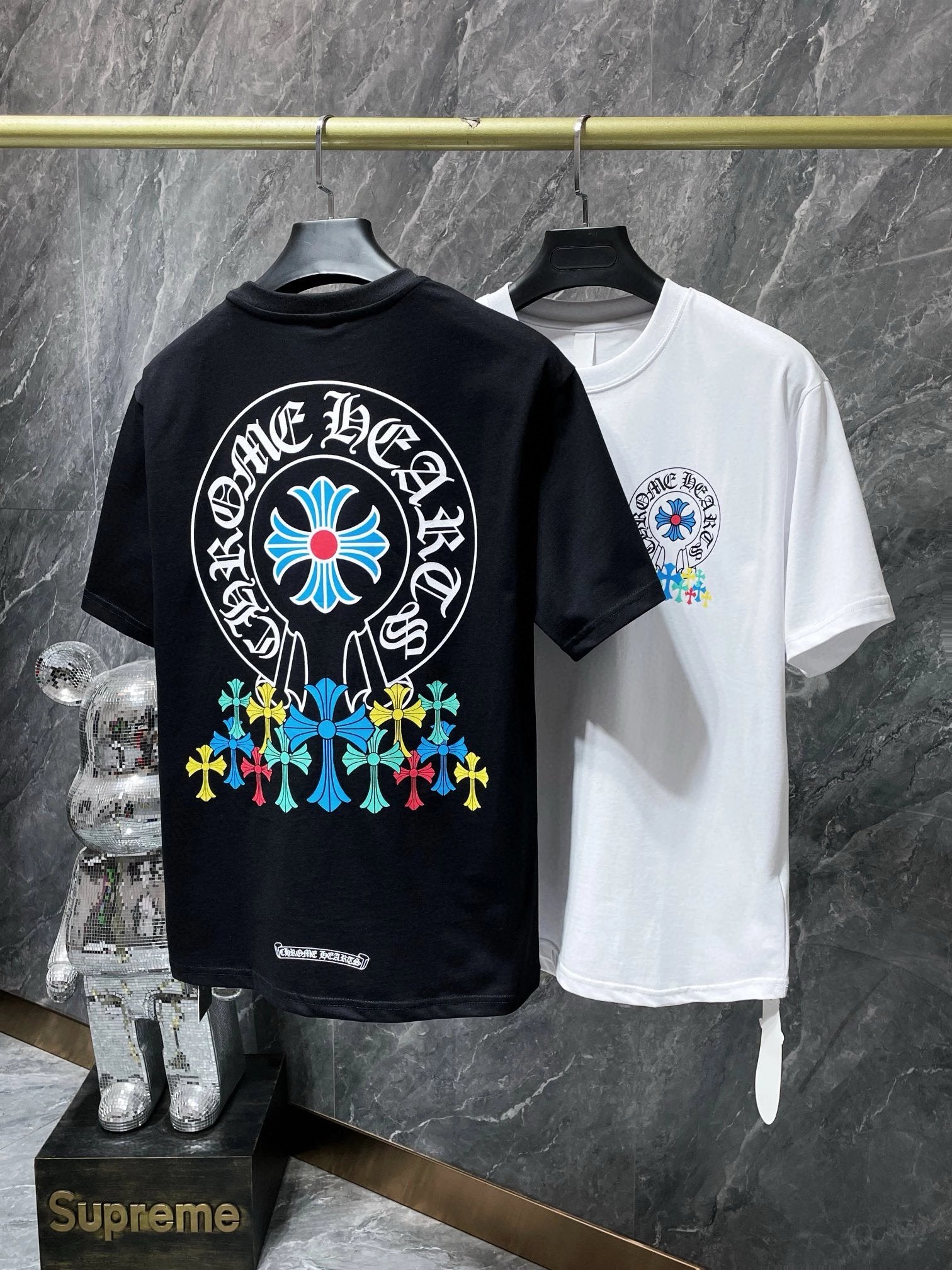 Chrome Hearts T-shirt Top Version Color Printing Men's and Women's Same Style Short Sleeve T Summer Fashionable Shirt