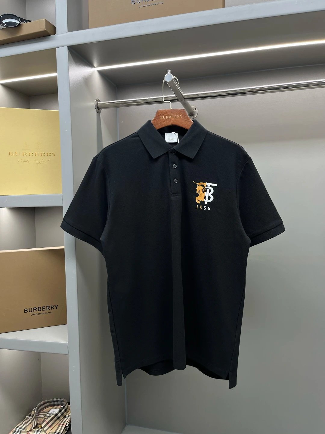 Burberry T-shirt Micro-label Comparison Embroidered Piqué Cotton POLO Shirt Lapel Short Sleeve25ss New Unisex Summer Short Sleeve OS Loose T Business Half Sleeve Shirt Plus Size T-Shirt