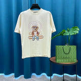 Gucci T-shirt Bear Print on the Chest logo round Neck Short Sleeve25ss New Pure Cotton Unisex Style T T-shirt OS Loose Fit Base Shirt Casual Top Short Sleeve T-Shirt
